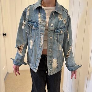 Top Shop ripped denim jacket